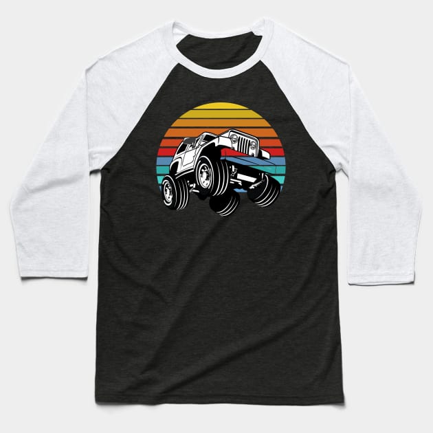 Vintage Jeep Lover Baseball T-Shirt by Work Memes